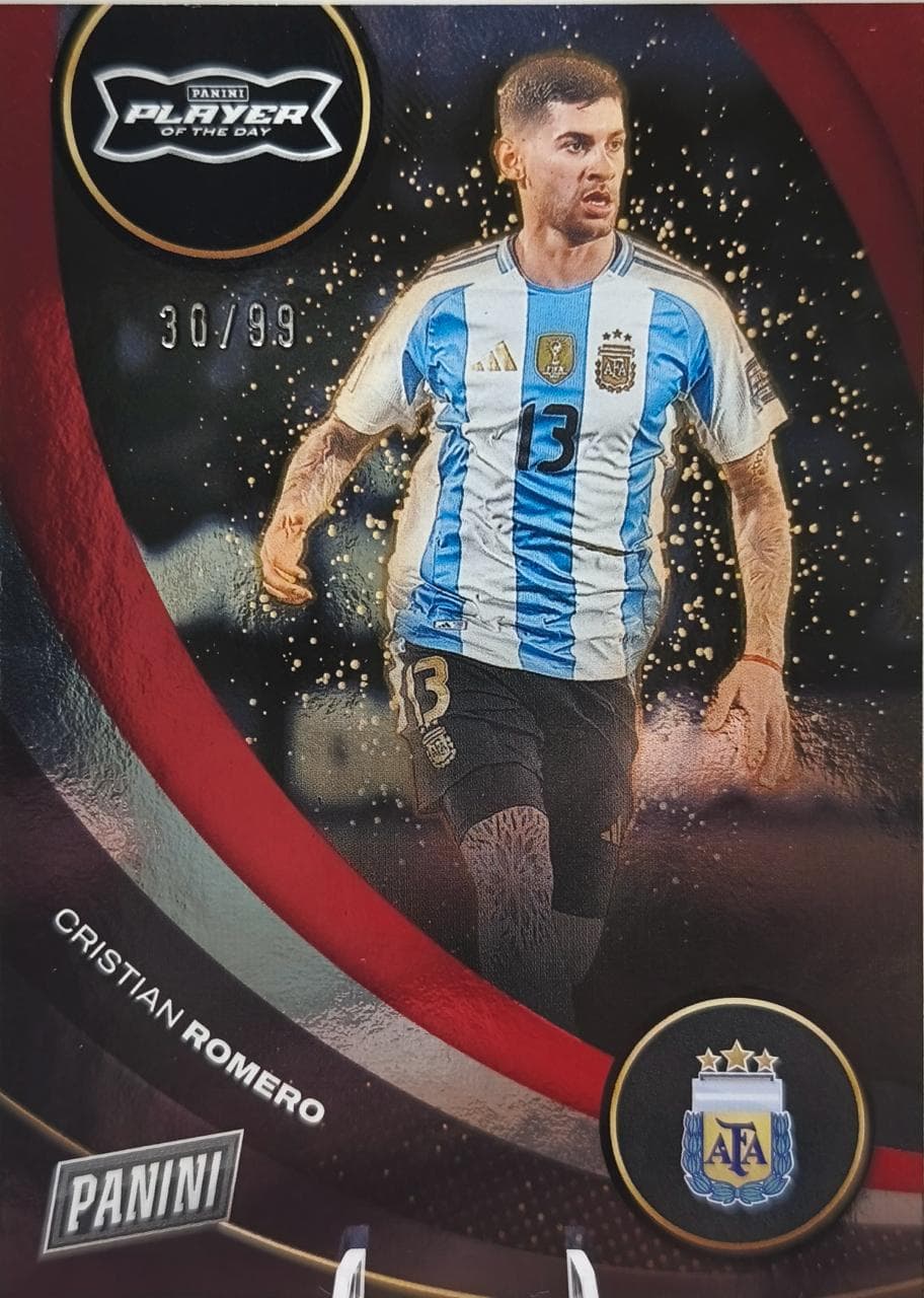 Cristian Romero Panini Player of the Day Red Foil /99