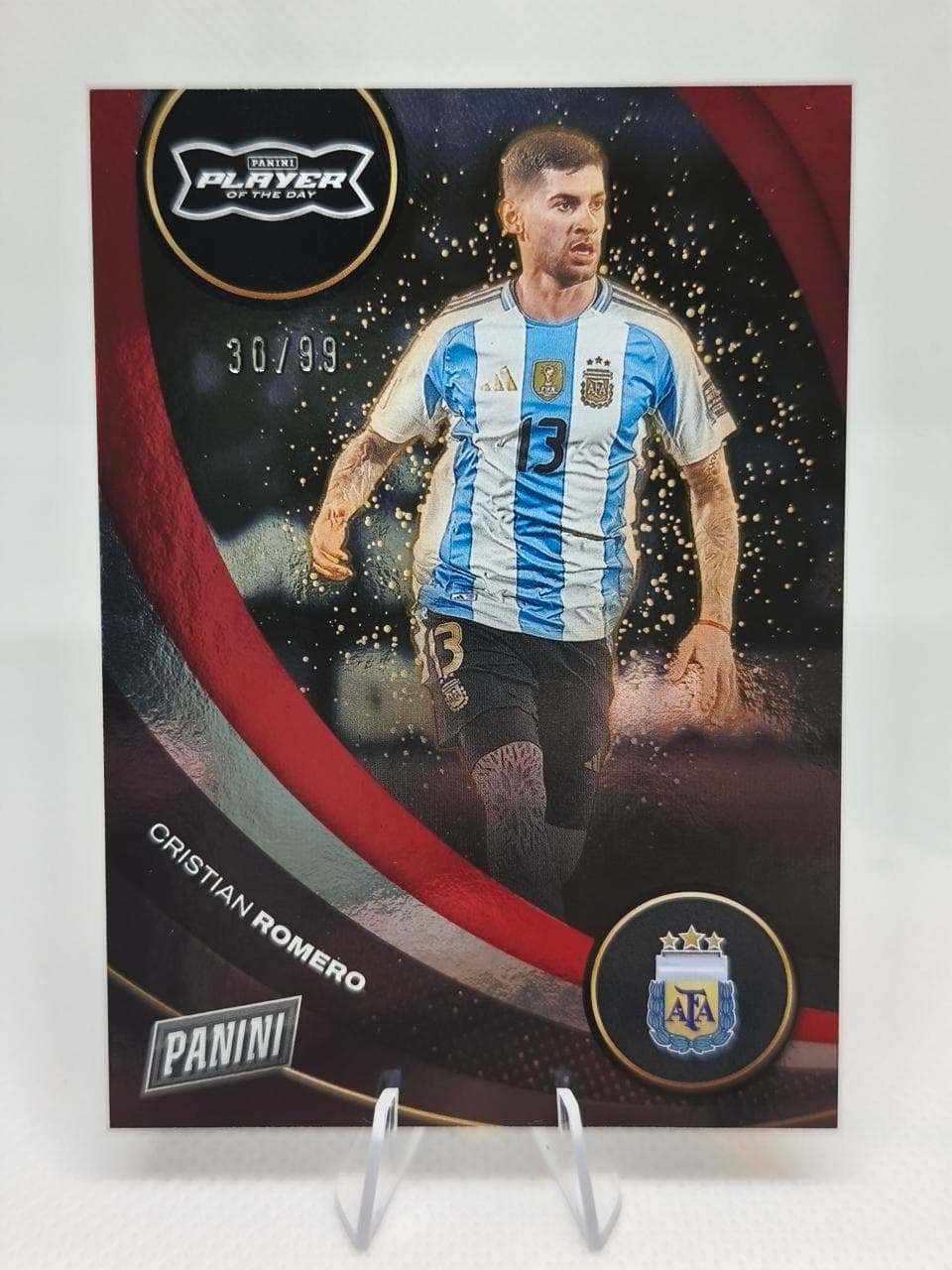 Cristian Romero Panini Player of the Day Red Foil /99